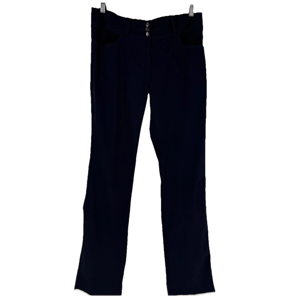 Anatomie Pants Womens XL Blue Dress Straight Leg Travel Stretch Pockets